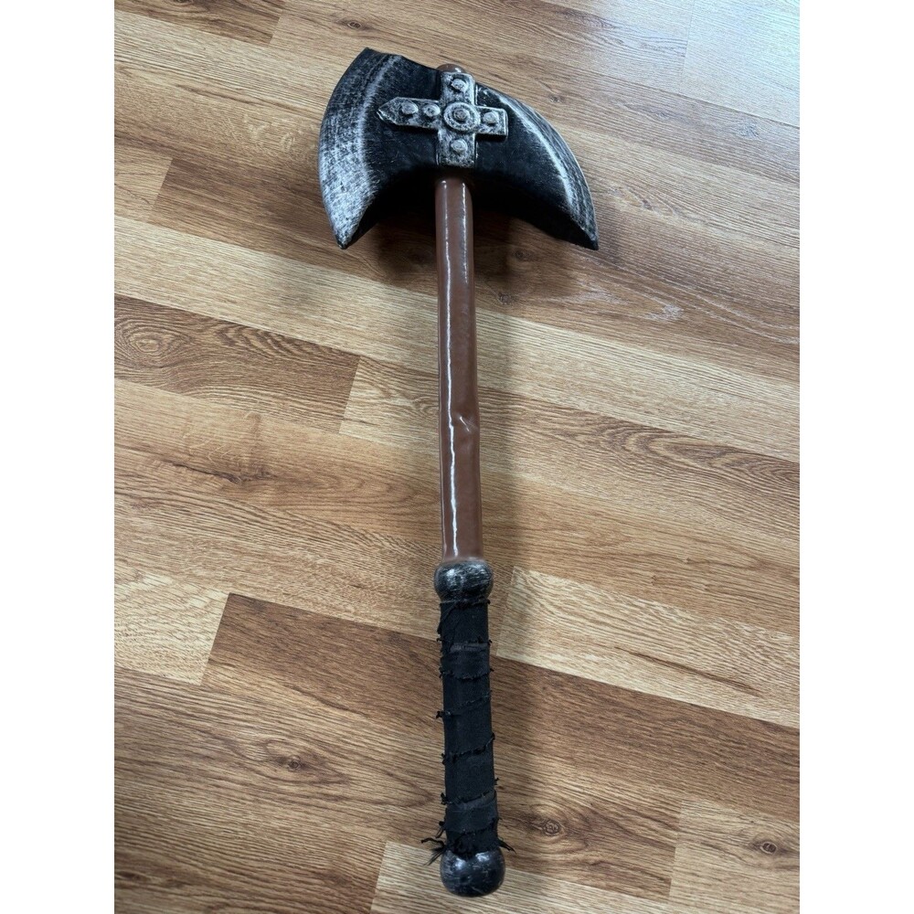 Medieval Fantasy Double Blade Axe Prop 23” Lightweight Costume Cosplay Decor